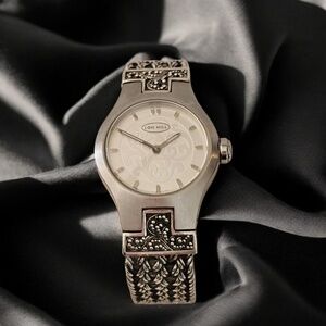 Lois Hill Watch LH-0012 Stainless Steel with Sterling Silver Wristband
